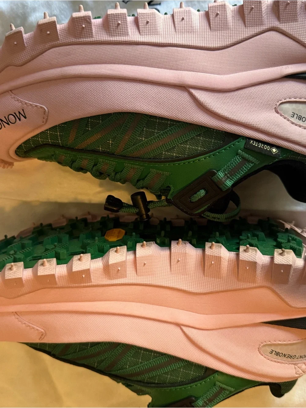 Moncler Green and Pink Trail Sneakers with Black Interior - Picture 2 of 7